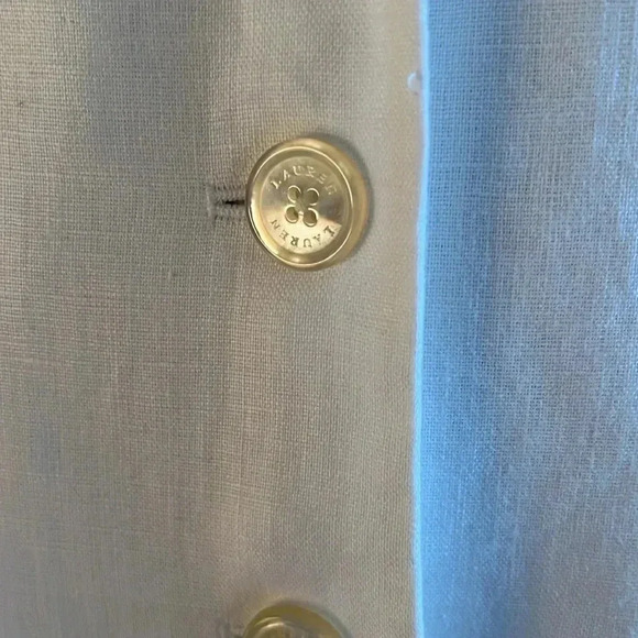 Ralph Lauren Women’s White 100% Linen Single Breasted Blazer Coat Jacket Size 10 - Picture 10 of 16